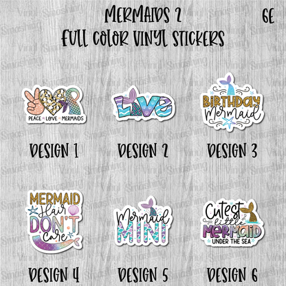 Mermaids 2 - Full Color Vinyl Stickers (SHIPS IN 3-7 BUS DAYS)