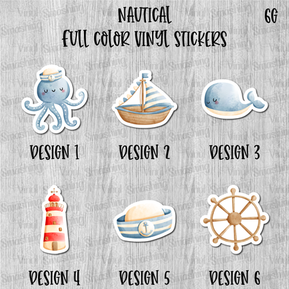 Nautical - Full Color Vinyl Stickers (SHIPS IN 3-7 BUS DAYS)