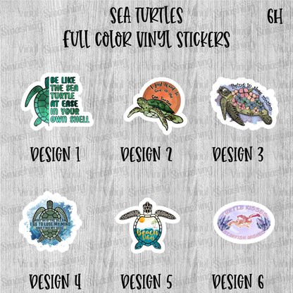 Sea Turtles - Full Color Vinyl Stickers (SHIPS IN 3-7 BUS DAYS)