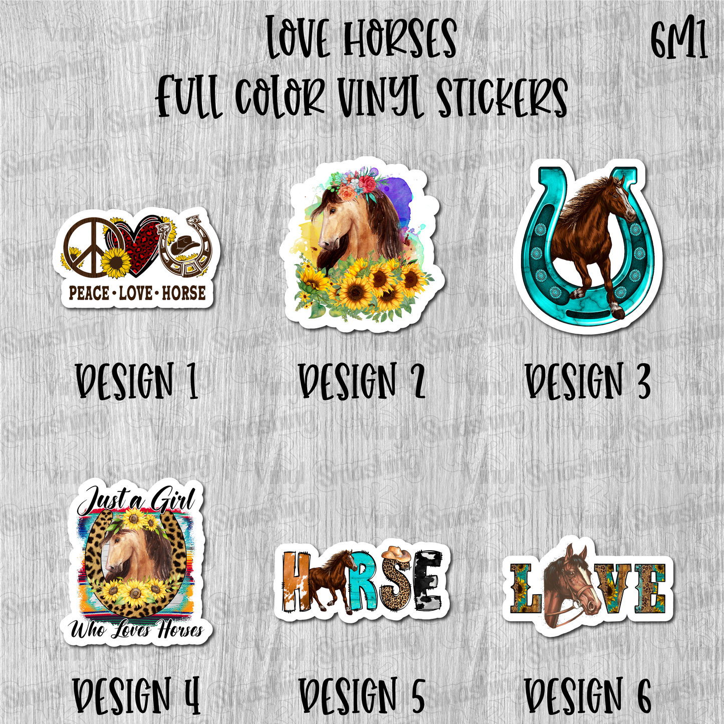 Love Horses - Full Color Vinyl Stickers (SHIPS IN 3-7 BUS DAYS)