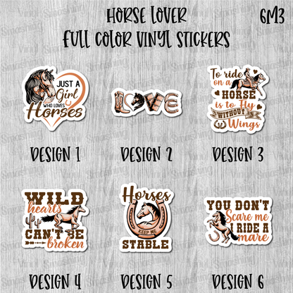 Horse Lover - Full Color Vinyl Stickers (SHIPS IN 3-7 BUS DAYS)