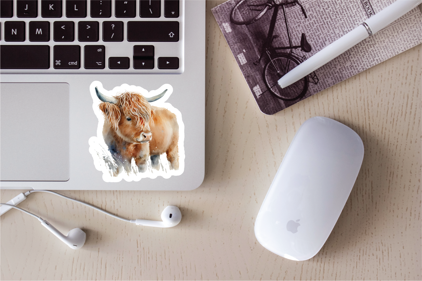 Cute Highland Cows - Full Color Vinyl Stickers (SHIPS IN 3-7 BUS DAYS)