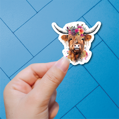 Cute Highland Cows - Full Color Vinyl Stickers (SHIPS IN 3-7 BUS DAYS)