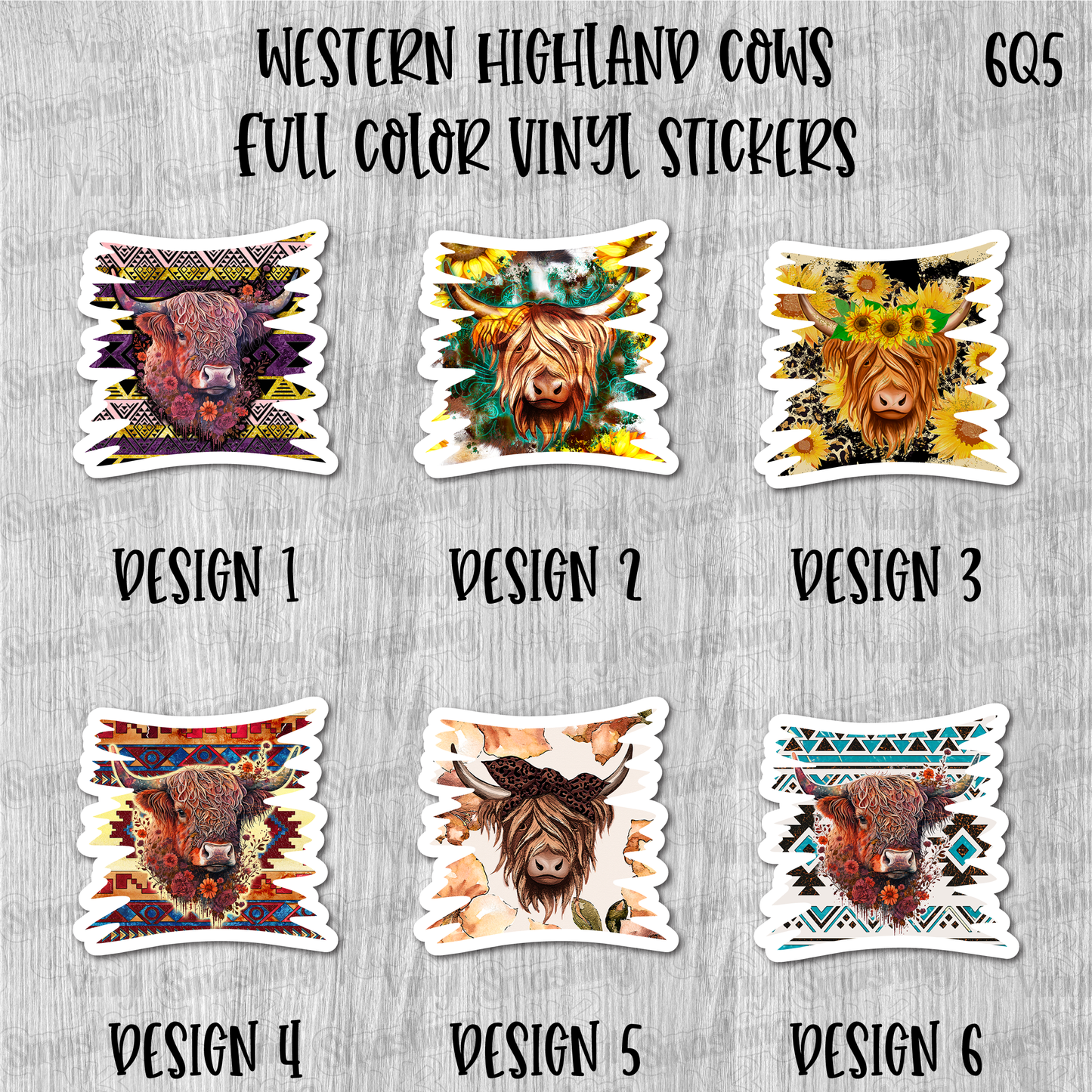 Western Highland Cows - Full Color Vinyl Stickers (SHIPS IN 3-7 BUS DAYS)