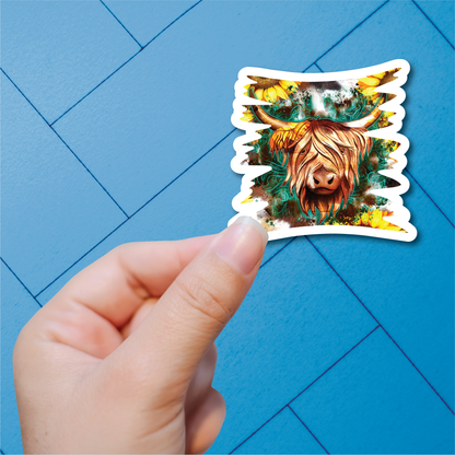 Western Highland Cows - Full Color Vinyl Stickers (SHIPS IN 3-7 BUS DAYS)