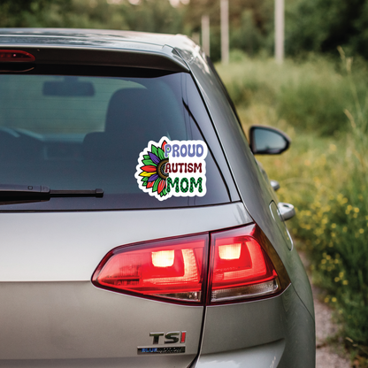 Autism Mom And Dad - Full Color Vinyl Stickers (SHIPS IN 3-7 BUS DAYS)