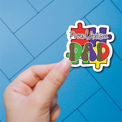 Autism Mom And Dad - Full Color Vinyl Stickers (SHIPS IN 3-7 BUS DAYS)