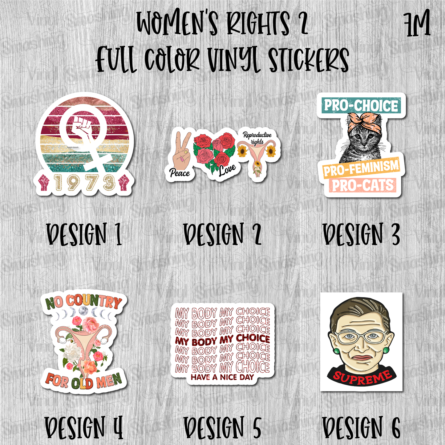 Women's Rights 2 - Full Color Vinyl Stickers (SHIPS IN 3-7 BUS DAYS)