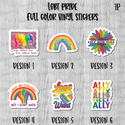 LGBT Pride 2 - Full Color Vinyl Stickers (SHIPS IN 3-7 BUS DAYS)