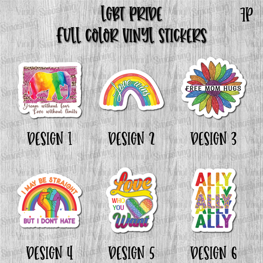 LGBT Pride 2 - Full Color Vinyl Stickers (SHIPS IN 3-7 BUS DAYS)