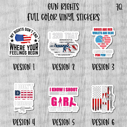 Gun Rights - Full Color Vinyl Stickers (SHIPS IN 3-7 BUS DAYS)