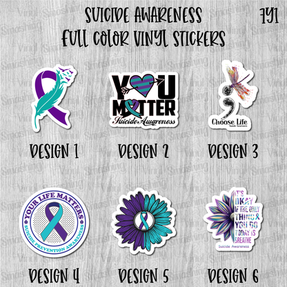 Suicide Awareness - Full Color Vinyl Stickers (SHIPS IN 3-7 BUS DAYS)