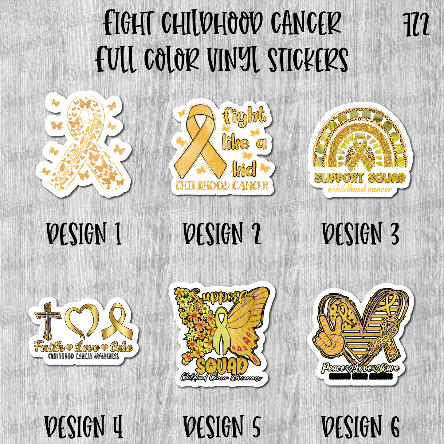 Fight Childhood Cancer - Full Color Vinyl Stickers (SHIPS IN 3-7 BUS DAYS)