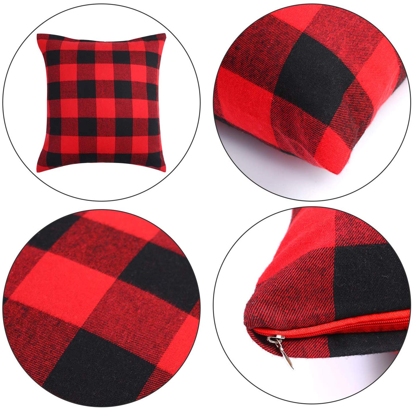Blank Sublimation Pillow Covers 18x18 Polyester Linen with Red and Black  Buffalo Plaid Border – The Blank Pineapple