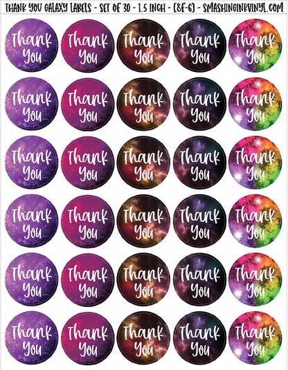 Galaxy Thank You - Packaging Labels (SHIPS IN 3-7 BUS DAYS)