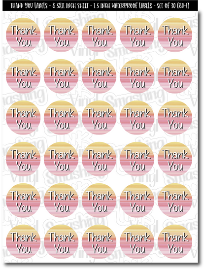 Striped Thank You - Packaging Labels (SHIPS IN 3-7 BUS DAYS)