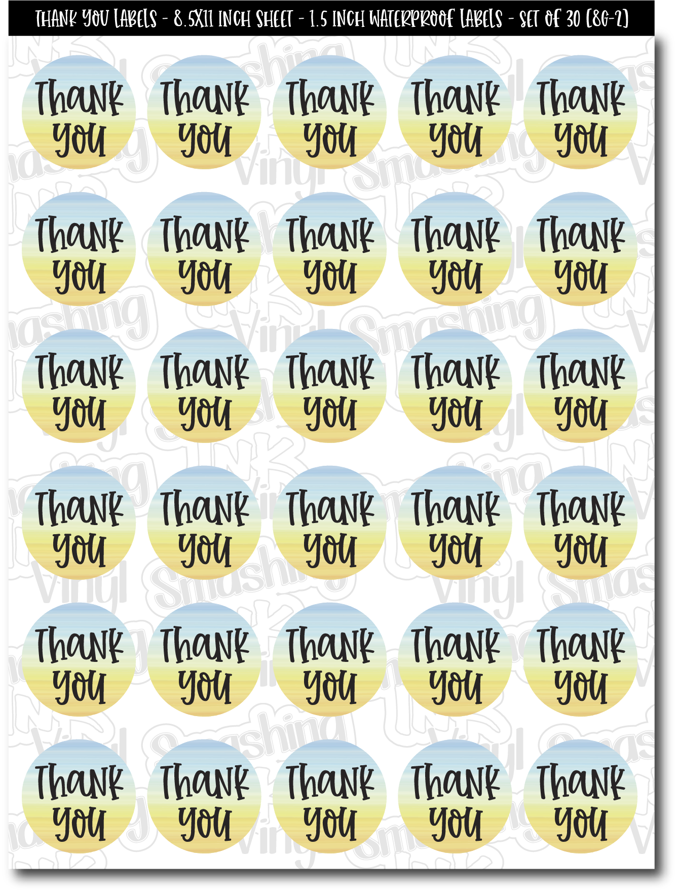 Striped Thank You - Packaging Labels (SHIPS IN 3-7 BUS DAYS)