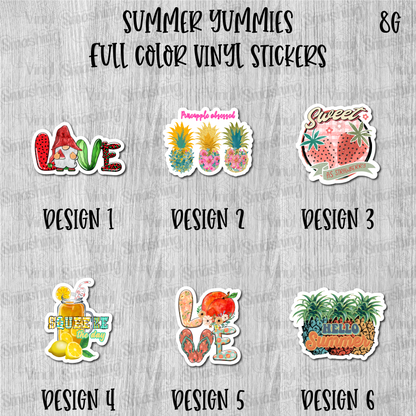 Summer Yummies - Full Color Vinyl Stickers (SHIPS IN 3-7 BUS DAYS)