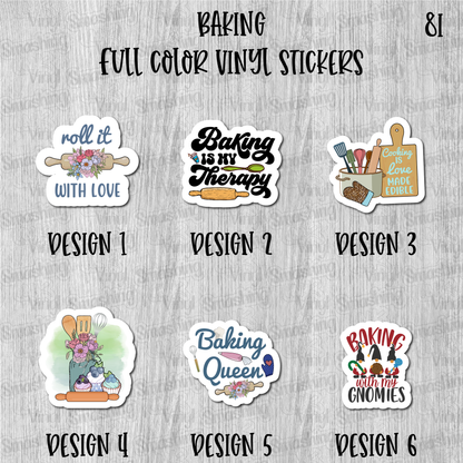 Baking - Full Color Vinyl Stickers (SHIPS IN 3-7 BUS DAYS)