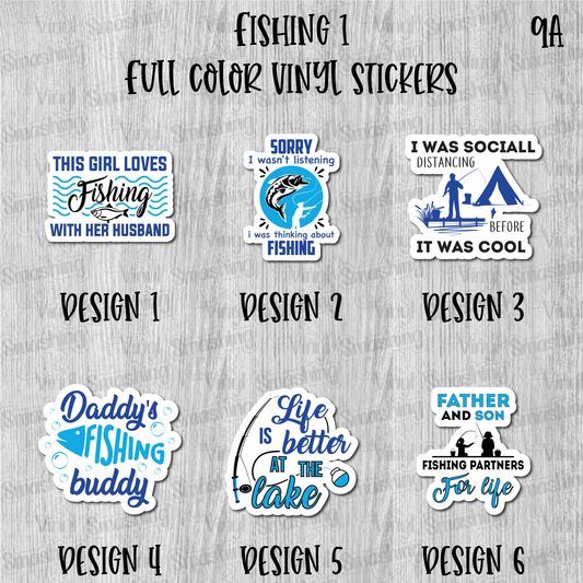 Fishing 1 - Full Color Vinyl Stickers (SHIPS IN 3-7 BUS DAYS)