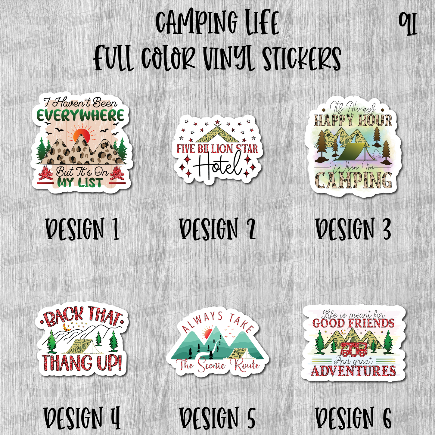 Camping Life - Full Color Vinyl Stickers (SHIPS IN 3-7 BUS DAYS)
