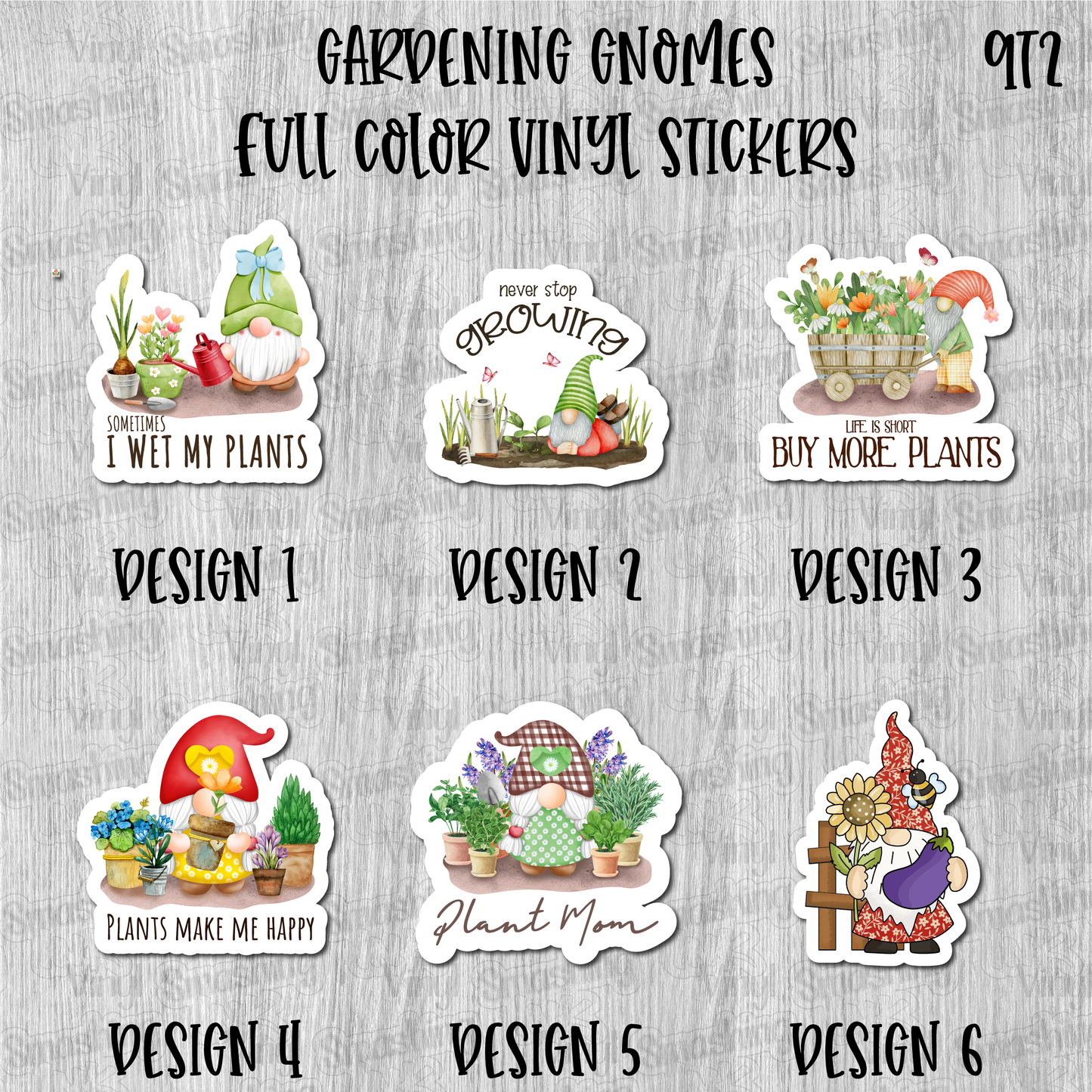 Gardening Gnomes - Full Color Vinyl Stickers (SHIPS IN 3-7 BUS DAYS)