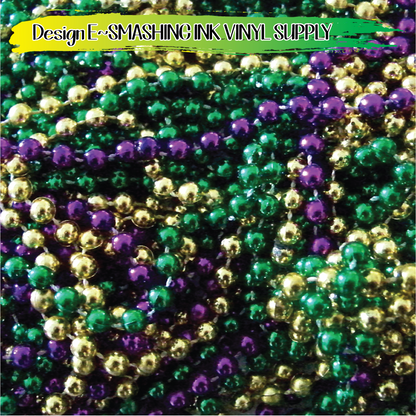 Mardi Gras Beads ★ Laser Safe Adhesive Film (TAT 3 BUS DAYS)