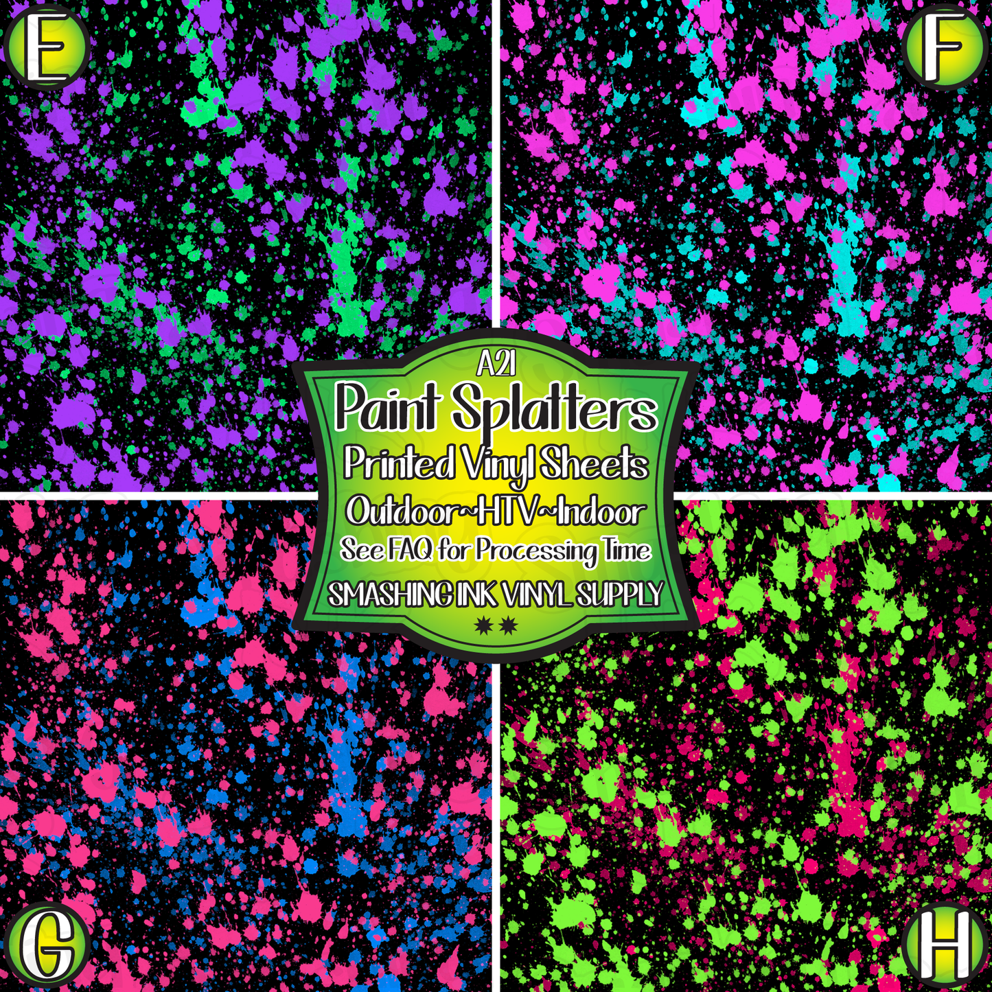 Paint Splatter ★ Pattern Vinyl | Faux Leather | Sublimation (TAT 3 BUS DAYS)