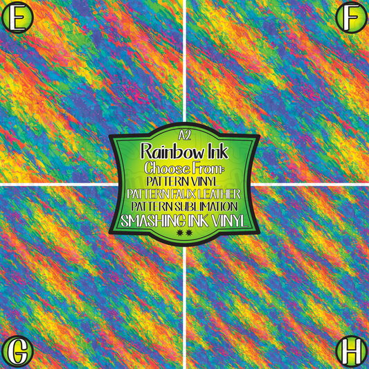 Rainbow Ink ★ Pattern Vinyl | Faux Leather | Sublimation (TAT 3 BUS DAYS)