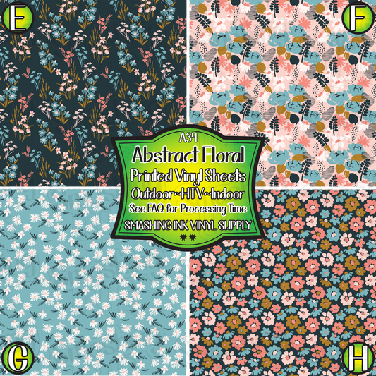 ABSTRACT FLORAL ★ Pattern Vinyl | Faux Leather | Sublimation (TAT 3 BUS DAYS)