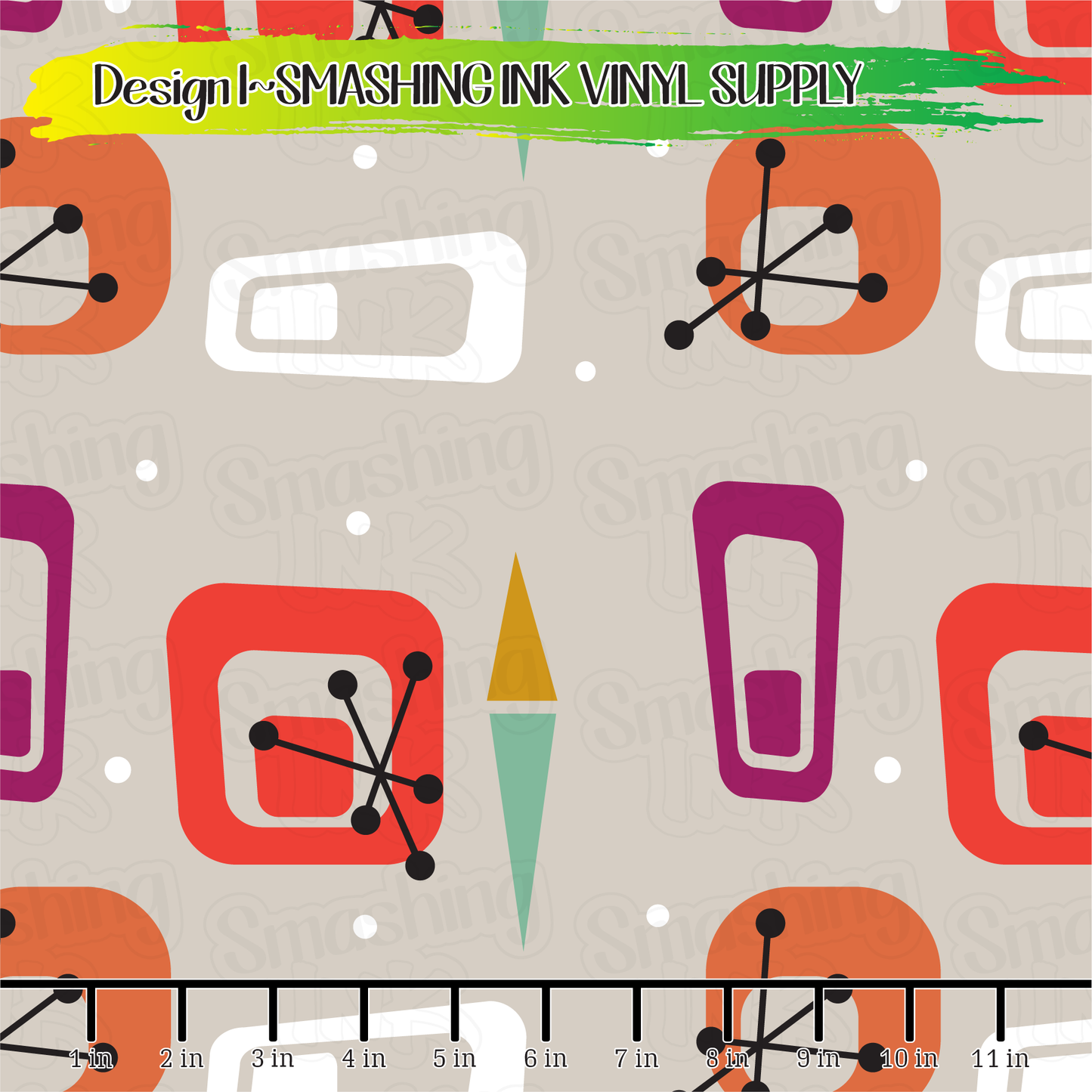 Mid Century Retro ★ Pattern Vinyl | Faux Leather | Sublimation (TAT 3 BUS DAYS)