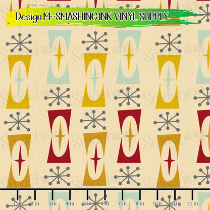 Mid Century Retro ★ Pattern Vinyl | Faux Leather | Sublimation (TAT 3 BUS DAYS)