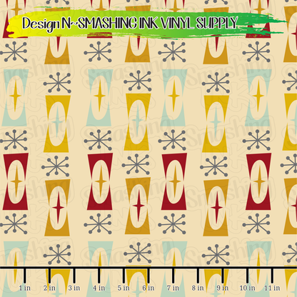 Mid Century Retro ★ Pattern Vinyl | Faux Leather | Sublimation (TAT 3 BUS DAYS)