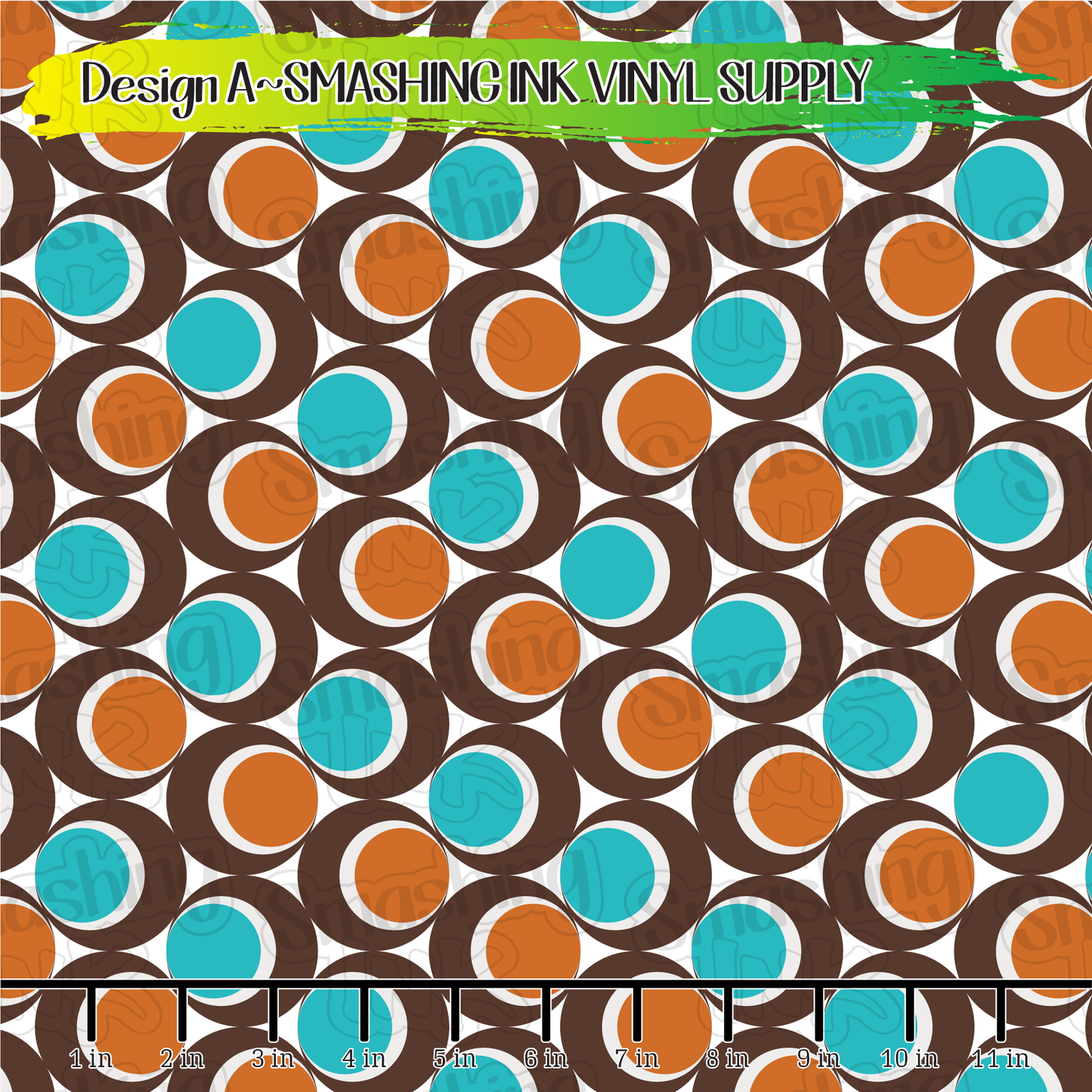 Mid Century Circles ★ Pattern Vinyl | Faux Leather | Sublimation (TAT 3 BUS DAYS)