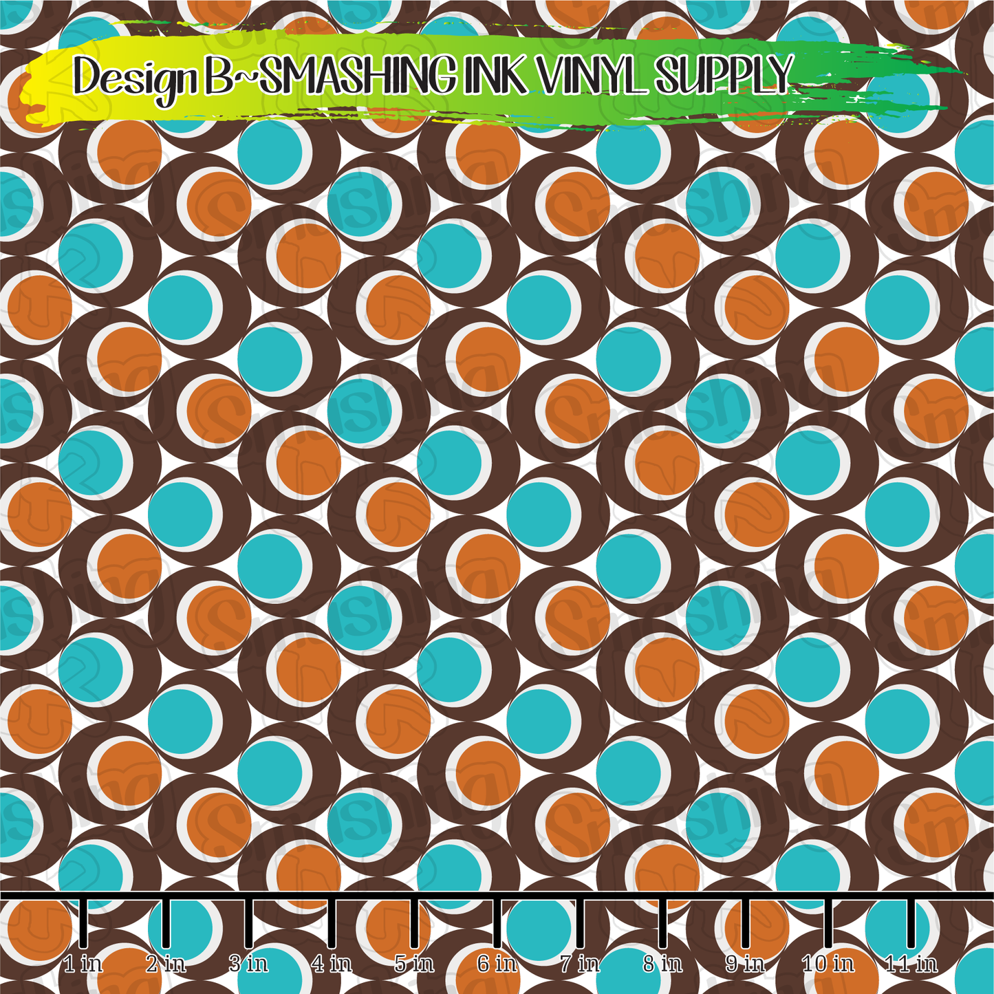 Mid Century Circles ★ Pattern Vinyl | Faux Leather | Sublimation (TAT 3 BUS DAYS)