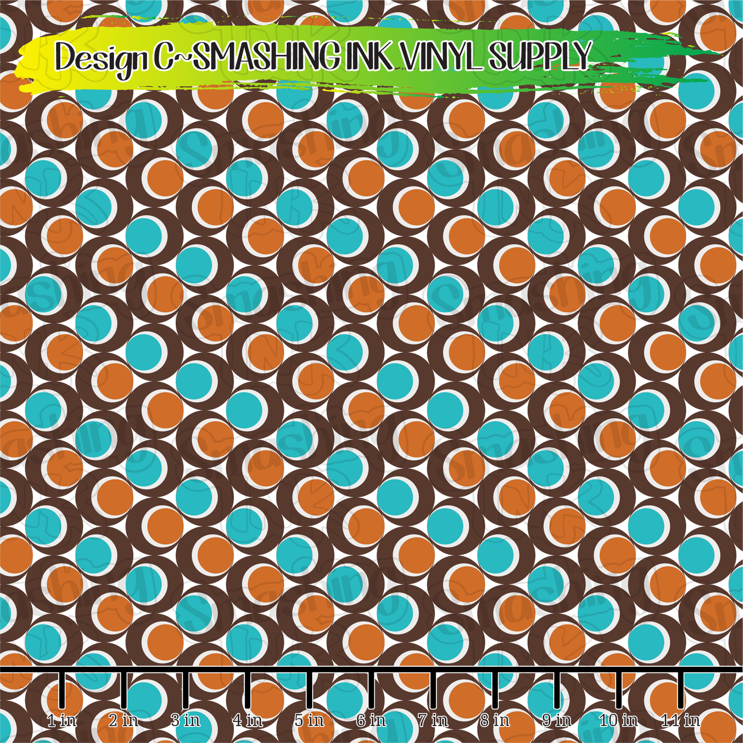 Mid Century Circles ★ Pattern Vinyl | Faux Leather | Sublimation (TAT 3 BUS DAYS)