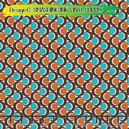 Mid Century Circles ★ Pattern Vinyl | Faux Leather | Sublimation (TAT 3 BUS DAYS)