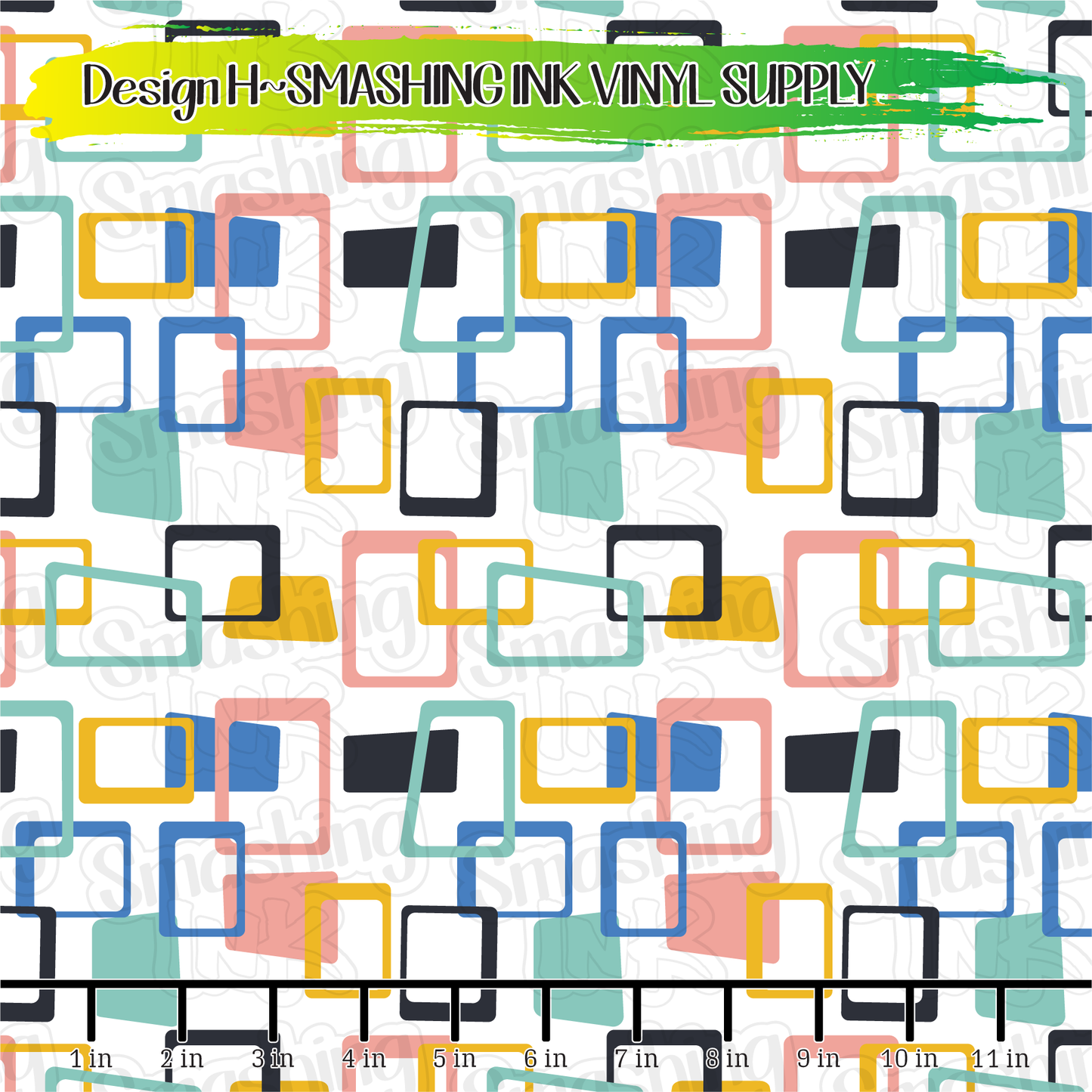 Mid Century Squares  ★ Pattern Vinyl | Faux Leather | Sublimation (TAT 3 BUS DAYS)