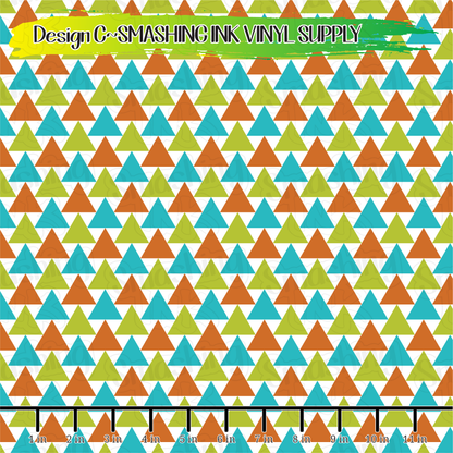 Mid Century Triangles ★ Pattern Vinyl | Faux Leather | Sublimation (TAT 3 BUS DAYS)