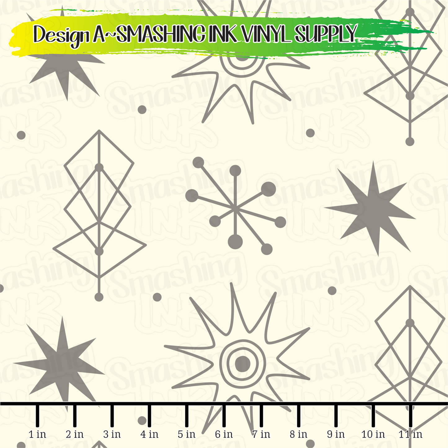 Mid Century Starburst ★ Pattern Vinyl | Faux Leather | Sublimation (TAT 3 BUS DAYS)