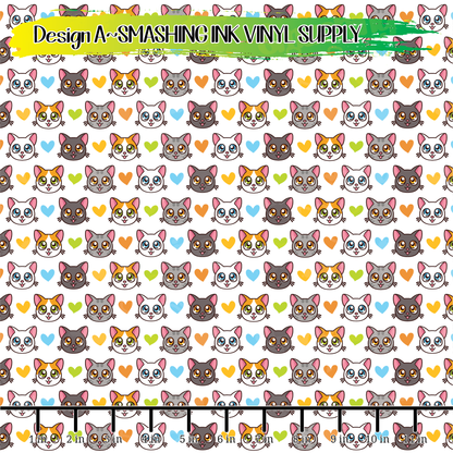 Cartoon Cats ★ Laser Safe Adhesive Film (TAT 3 BUS DAYS)