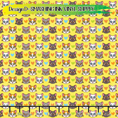 Cartoon Cats ★ Laser Safe Adhesive Film (TAT 3 BUS DAYS)