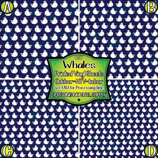 Whales ★ Pattern Vinyl | Faux Leather | Sublimation (TAT 3 BUS DAYS)