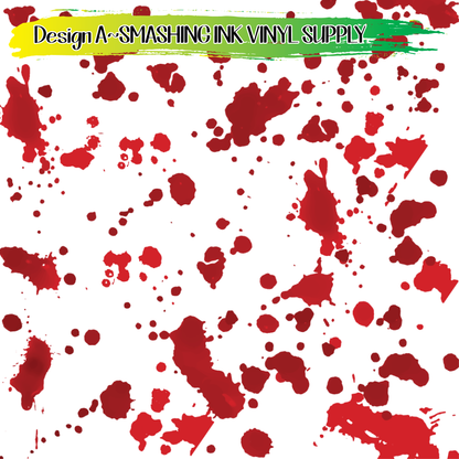 Red Ink Splatter ★ Pattern Vinyl | Faux Leather | Sublimation (TAT 3 BUS DAYS)
