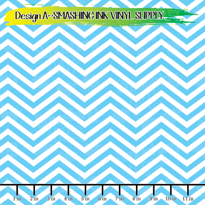 Blue Chevron ★ Pattern Vinyl | Faux Leather | Sublimation (TAT 3 BUS DAYS)