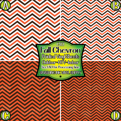 Fall Chevron ★ Pattern Vinyl | Faux Leather | Sublimation (TAT 3 BUS DAYS)