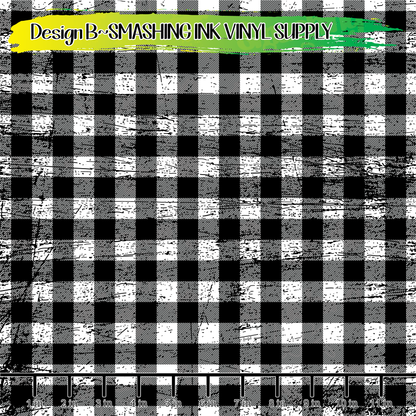 Grunge Buffalo Plaid ★ Pattern Vinyl | Faux Leather | Sublimation (TAT 3 BUS DAYS)