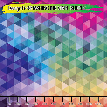 Geometric Triangles ★ Pattern Vinyl | Faux Leather | Sublimation (TAT 3 BUS DAYS)