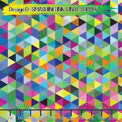 Geometric Triangles ★ Pattern Vinyl | Faux Leather | Sublimation (TAT 3 BUS DAYS)