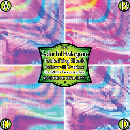 Colorful Hologram ★ Pattern Vinyl | Faux Leather | Sublimation (TAT 3 BUS DAYS)